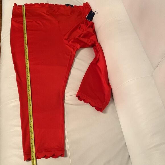 NWT Crown & Ivy Lounge Scallop Red Leggings Women’s Size XXL - Picture 5 of 8